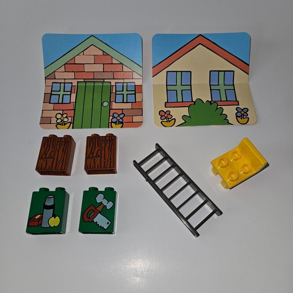 Lego Duplo 3284 Bob Builder Busy Day Ladder Lunch Tool Bricks Chair NOT COMPLETE